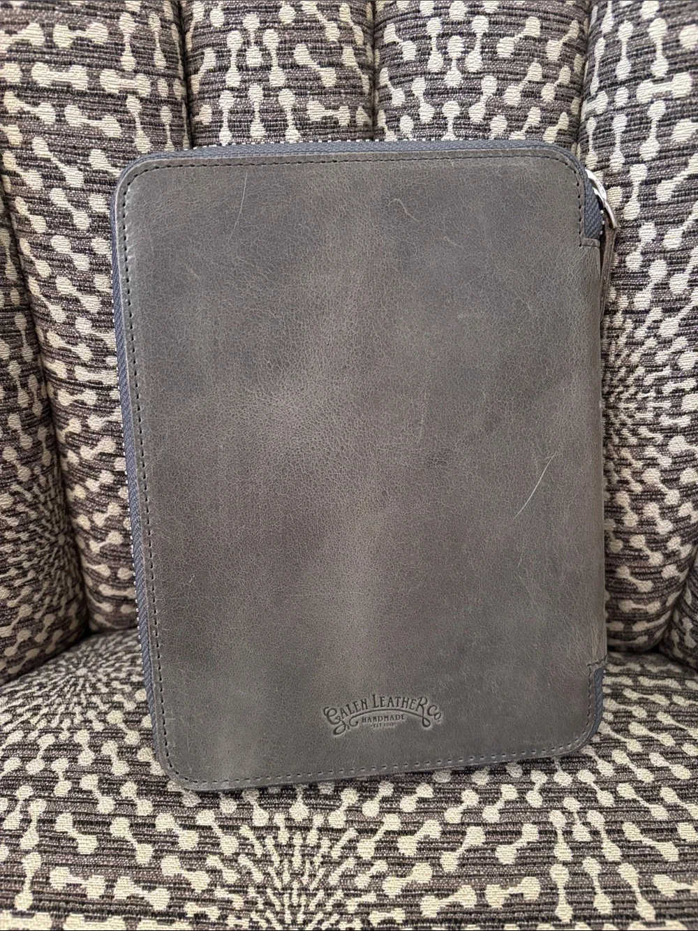 Galen Leather Co. B6 Crazy Horse Smoky Grey Leather Planner Notebook Cover